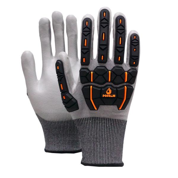 Gants de protection contre les coupures et les glissades pour les articulations de calibre 18 Gants de travail revêtus en PU