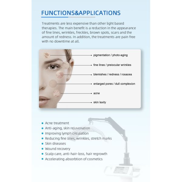 Skin Rejuvenation 6 In 1 PDT BIO Light Led Facial Light Therapy Machine