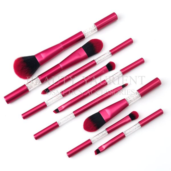 Luxurious 9 Piece Makeup Brush Set  Diamond Decoration Full Face Brush Set
