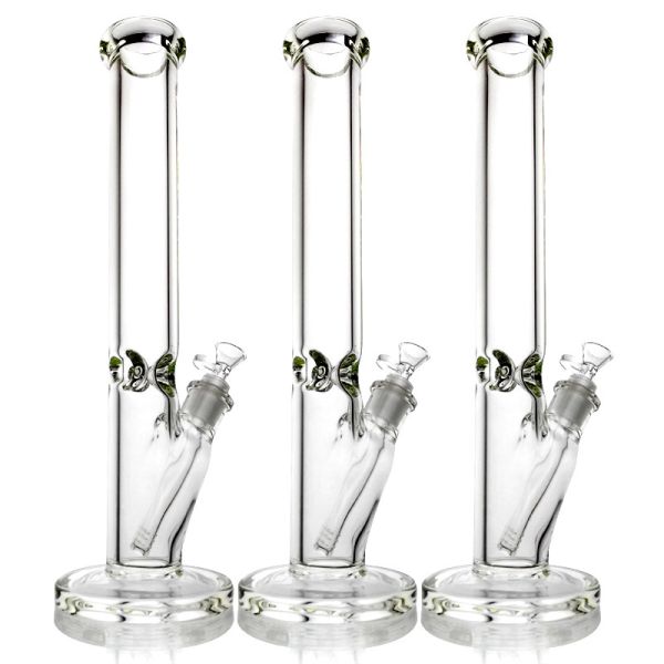 9mm Thick Glass Water Bongs , Glass Smoking Water Pipes All Clear