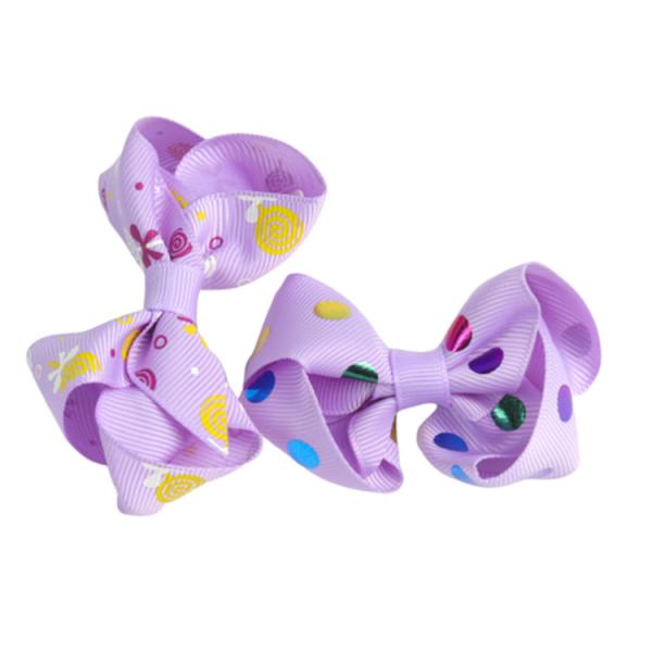 Various Color Girls Hair Ribbons , Butterfly Shape Fancy 3 Inch Hair Bows