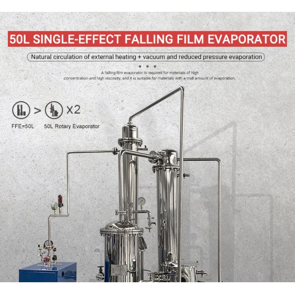 Falling Film Evaporator Evaporation Concentrator stainless steel single effect