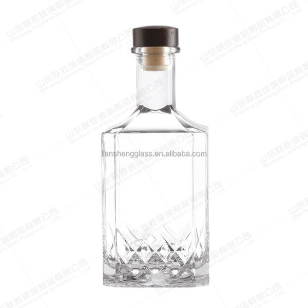 Healthy Glass Decal Square Bottle For Design Grade Crystal Glass Vodka