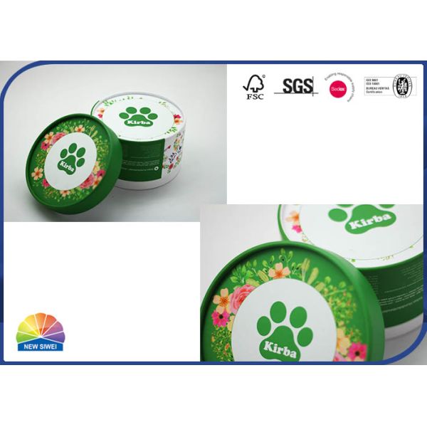 4C Printed Round Paper Packaging Tube Matte Lamination Recycled Customized