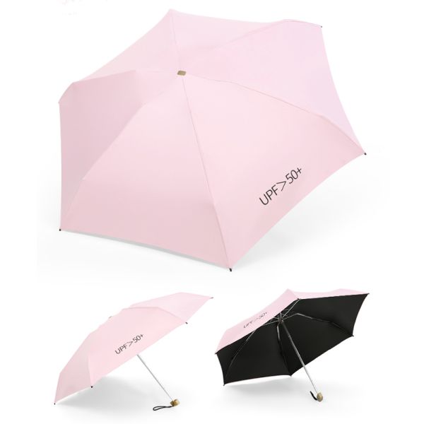 Summer Must-Have 5fold Mini Colorful Pocket Umbrella for Ladies 8k 19inch Fiberglass Ribs