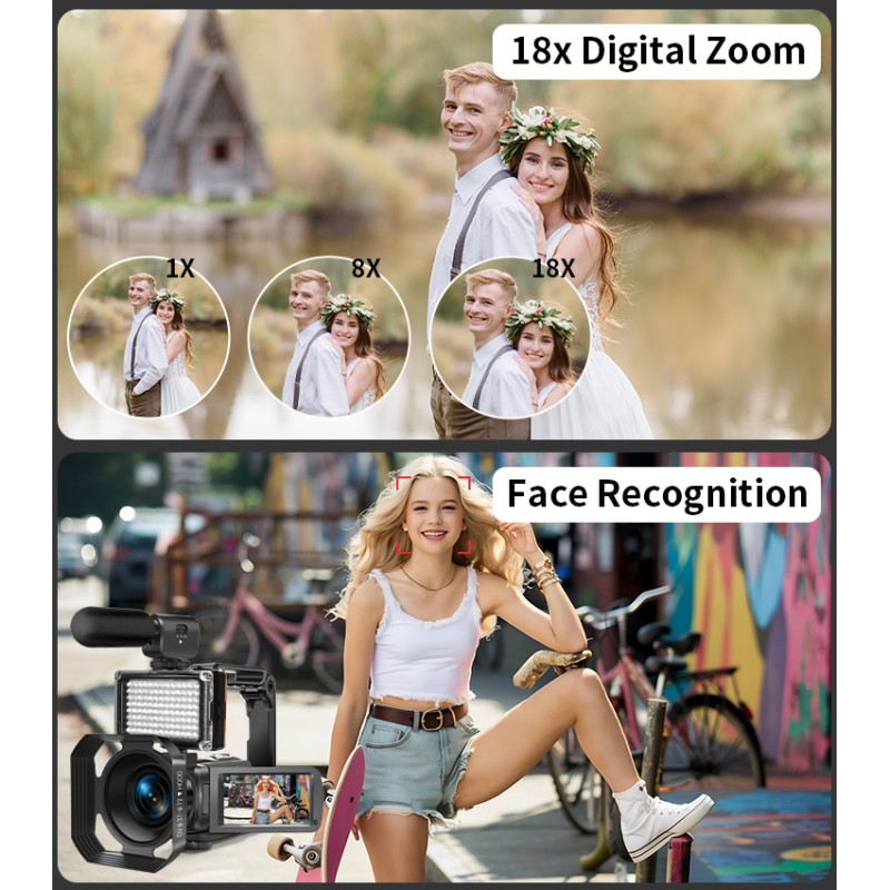 Newest Hot Sale Good Quality 8K 96MP Professional Video Camera with 18X Zoom Anti-Shake WiFi Ideal for Vloggers Photographers