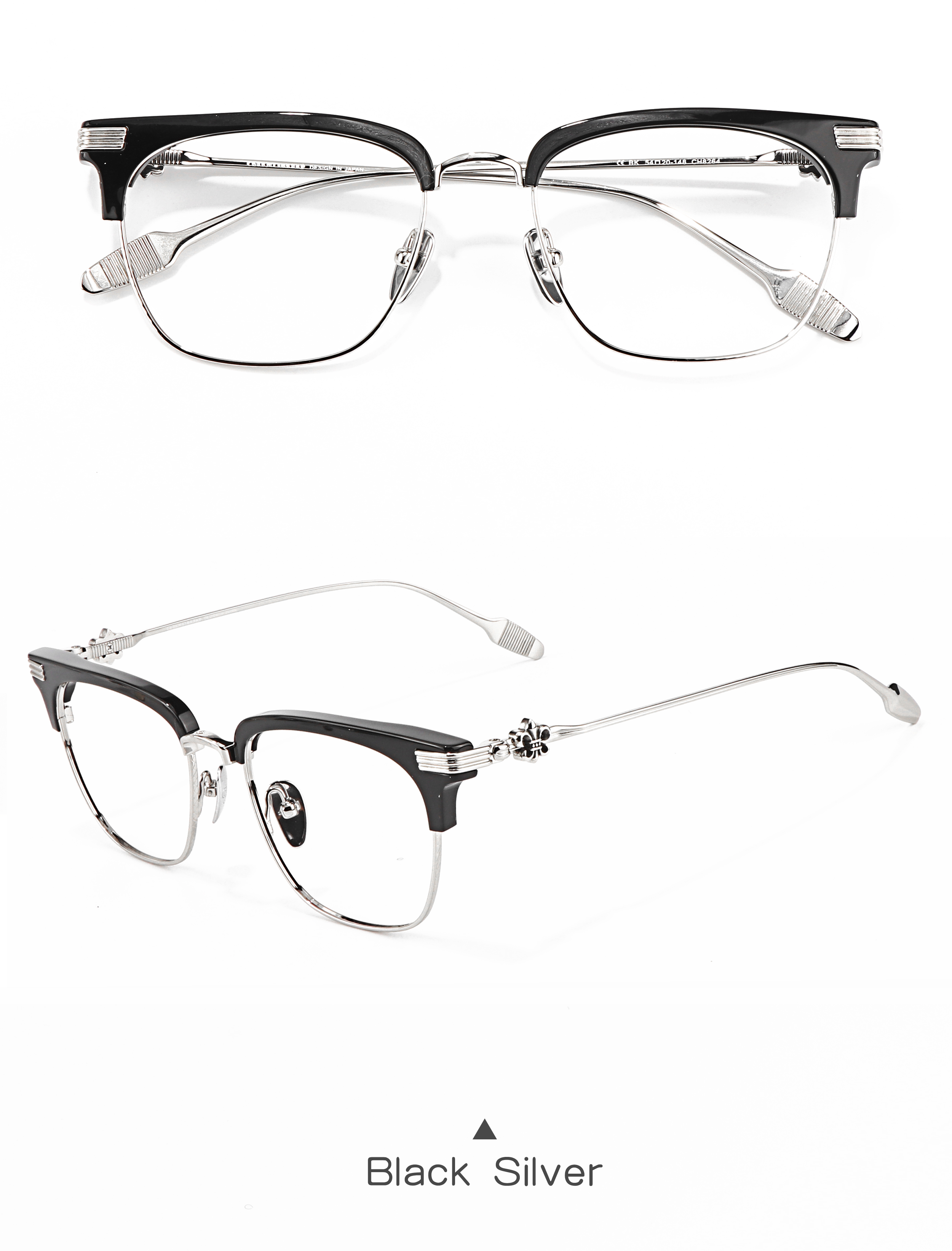Cool Classic Punk Unisex Black Gold Optical Presbyopia Multifocal Luxury Brand Men's Prescription Eye Glasses Fashion for Women