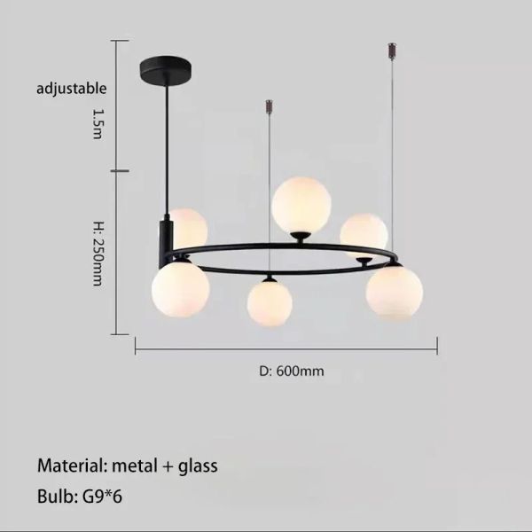 Nordic Magic Bean Galss Chandelier Restaurant Light Glass Ball Pendant Light（WH-AP-673）