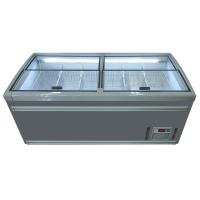 Supermercado Blanco / Gris Isla congelador con descongelamiento automático para la tienda de comestibles