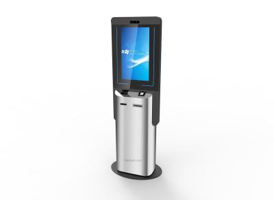 Cash Payment Hotel Check In Kiosk 24 Inch Touch Monitor Thermal Paper Coupon Material