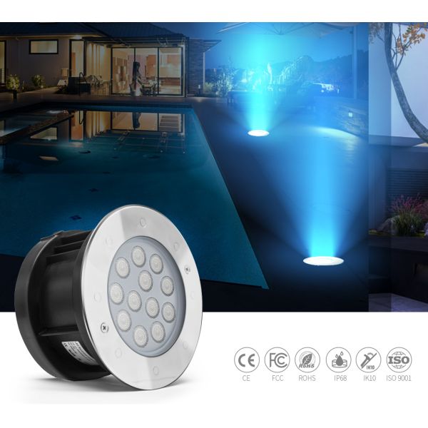 480LM Ip68 DC24V Stainless Steel Underwater Lights FCC