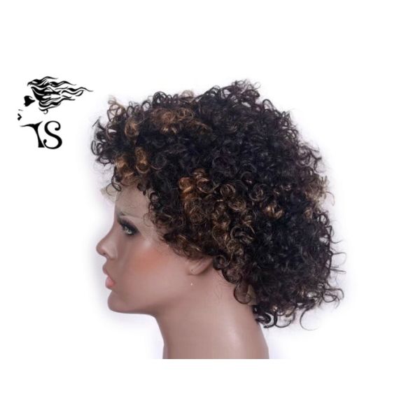 Short Kinky Curly Indian Remy Full Lace Wigs Human Hair For African American Women