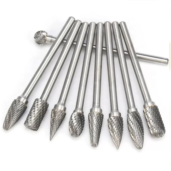 WC CO Particle Tungsten Carbide Rotary Burrs Shank Size 1/8 1/4 Inch 3 6MM Chemical Composition 6 8 Percent Cobalt With WC
