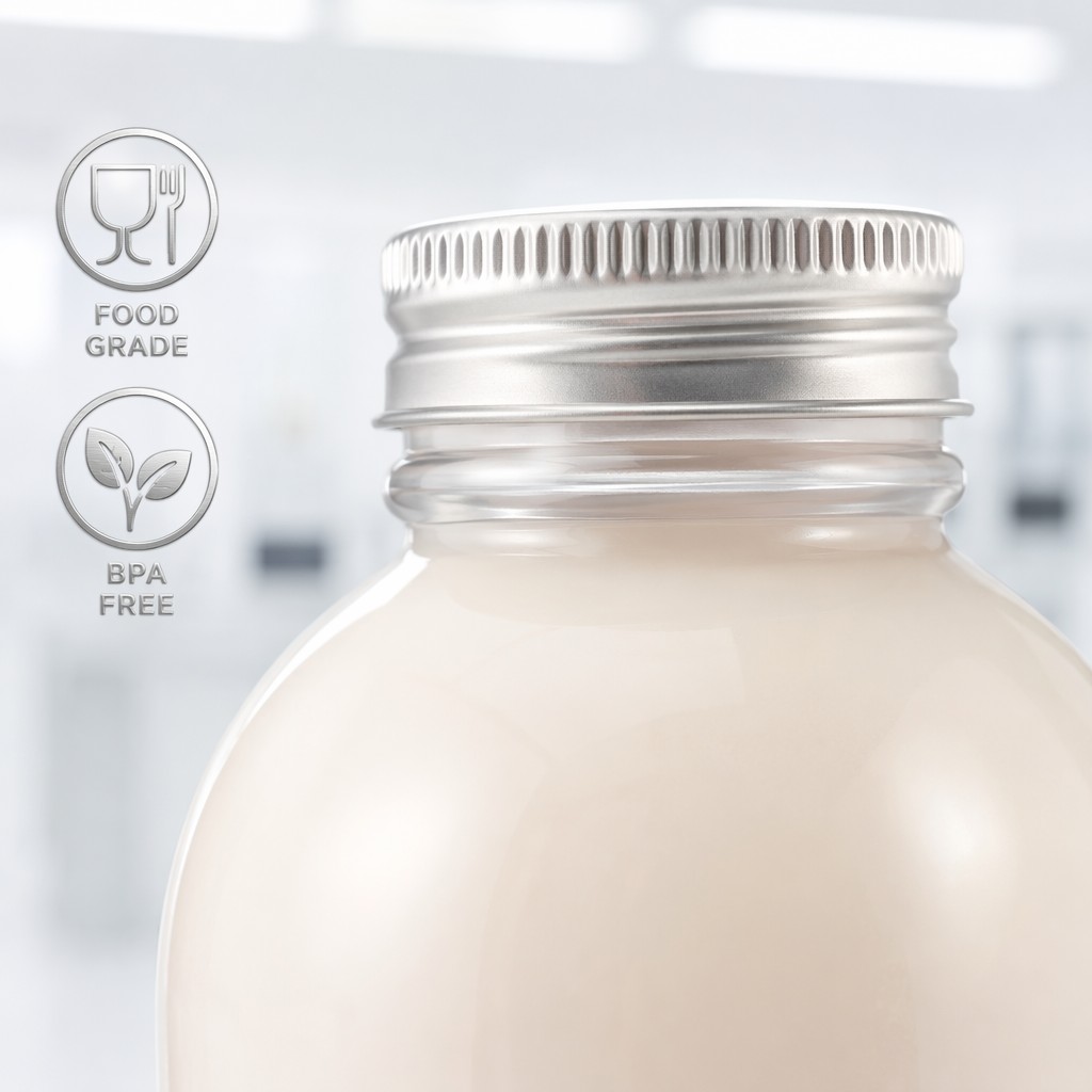 Round Chubby Glass Milk Bottle with Leakproof Sealing Solution Borosilicate Glass for Custom Labeling