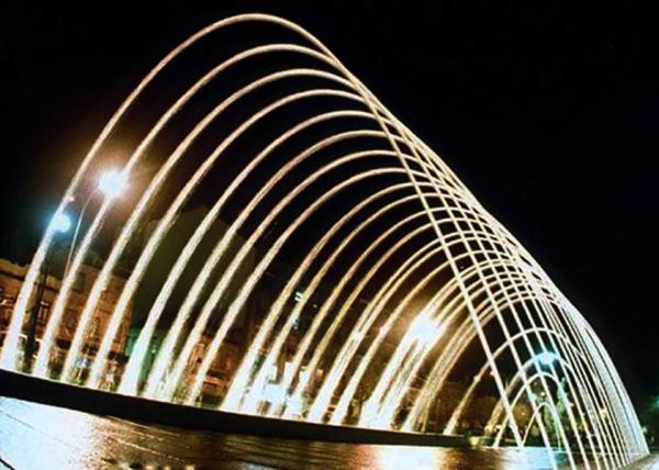 Stainless Steel Water Stream Fountain , Linear Water Fountain Computer Controlled