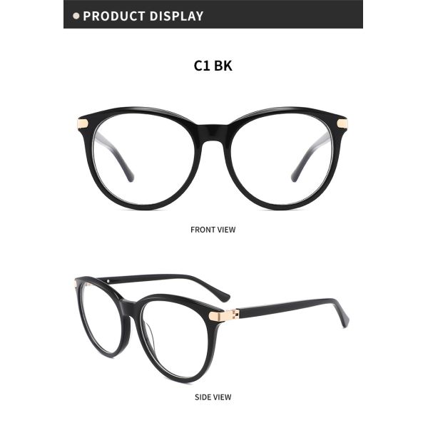 Классики стекел ацетата Eco рамка 55mm Очкиes объектива дружелюбной круглой ретро ясная