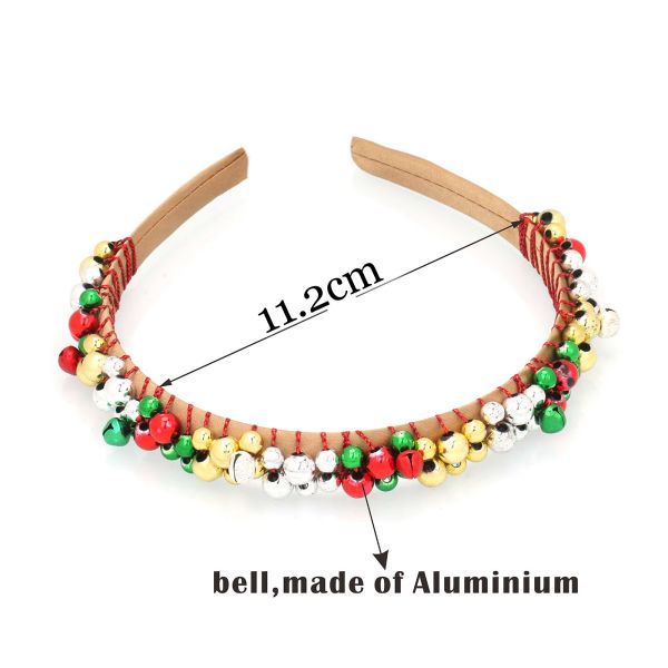 Costume Party Christmas Hair Accessories Aluminum Red Green Yellow Bell Hairbands Cosplay  12cm