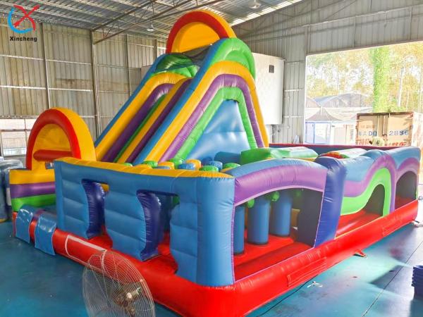 Factory Inflatble Colorful Bouncy House With Double Slides Combo Jumping Castle