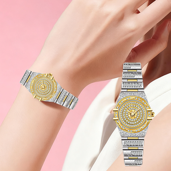 Luxury Women's Quartz Watch with Rose Gold Bracelet - 3ATM Water Resistance | Wholesale Manufacturer in Shenzhen, China