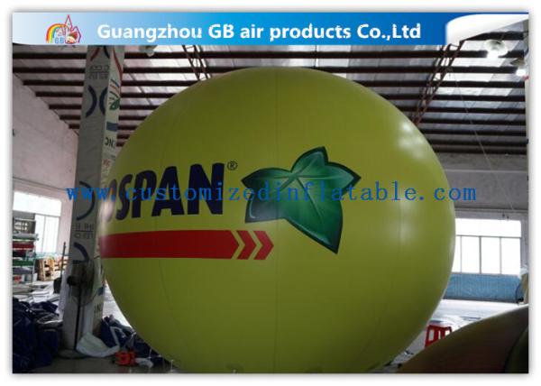 Yellow Fly Helium Sphere Advertising Air Balloon For Business Center Rental