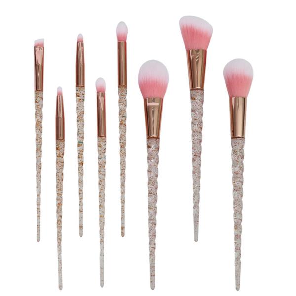 Escovas 8pcs macias super usadas para do punho plástico atrativo do brilho da composição do olho o cabelo sintético