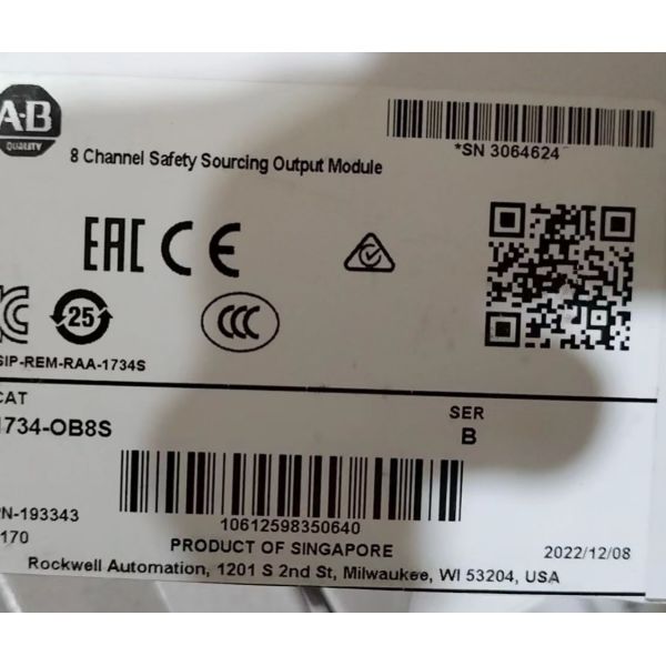 24VDC Allen Bradley 1734-OB8S POINT I/O Модуль безопасности ввода/вывода Восемь каналов вывода тока