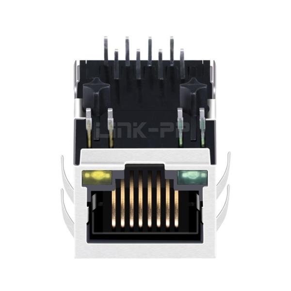 Belfuse SI-60005-F Compatible LINK-PP LPJ0012GENL 10/100 Base-T Single Port Integrated Magnetics RJ45 Jack Tab Down Green/Yellow Led