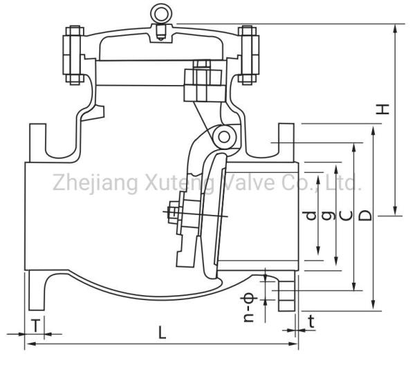 Válvula de não retorno de flange industrial em aço inoxidável com ligação ANSI 150lb