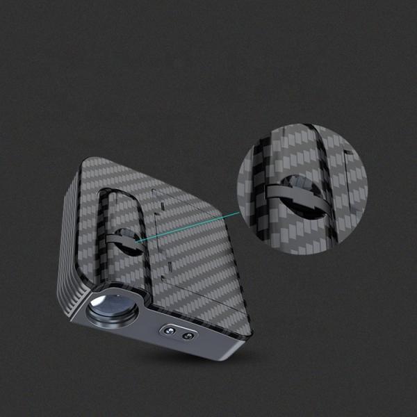 Wireless 2pcs 4.5v Door Projector Lights Carbon Fiber