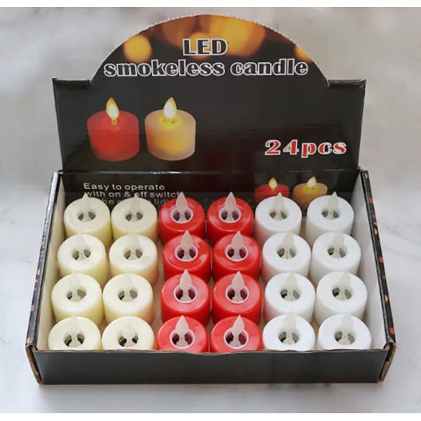 Cordless Remote Tea Light Candles Plastic Electric Tea Light Candles White / Yellow / Red