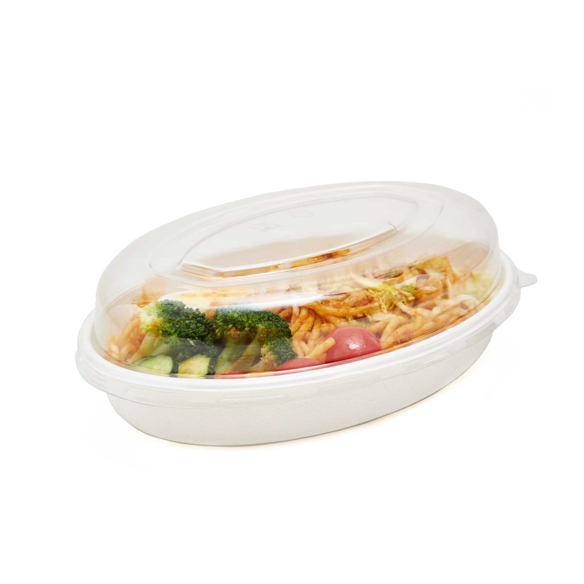 Багассы сахарного тростника контейнера 26OZ Eco шар дружелюбной Biodegradable на вынос овальный