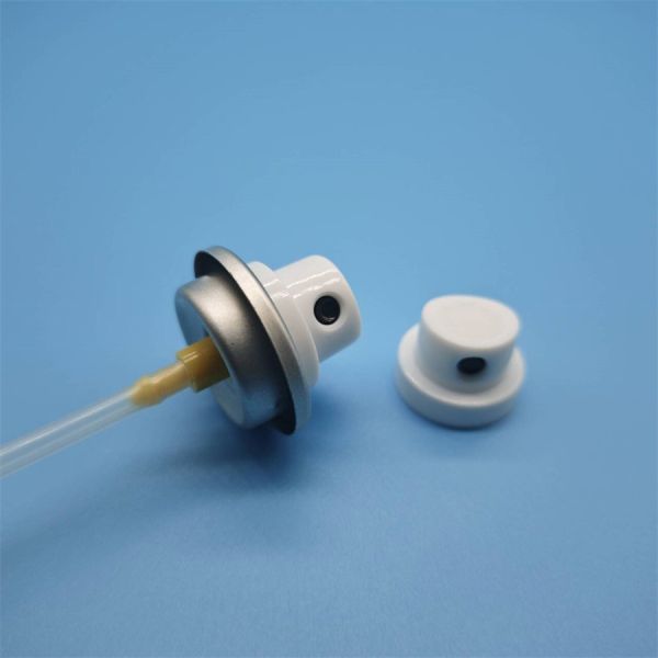 Premium Silky-Mist Antiperspirant Spray Valve for Luxury Personal Care Brands with Tactile Actuator and Omni-Directional Spray Technology