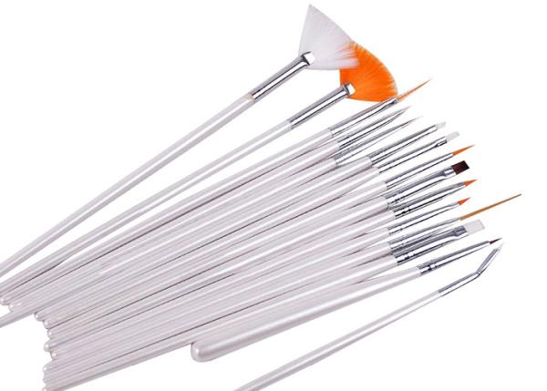Dotting Tool Fine Nail Art Brushes For Makeup With Fan Brush / Pen Design