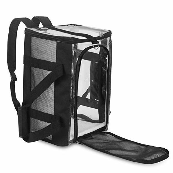 Safety Locked Zipper Airplane Dog Carrier Under Seat Pet Carrier Tote Black Color