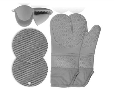 A UE de Gray Silicone Double Oven Gloves certificou 15.3in por muito tempo para a casa