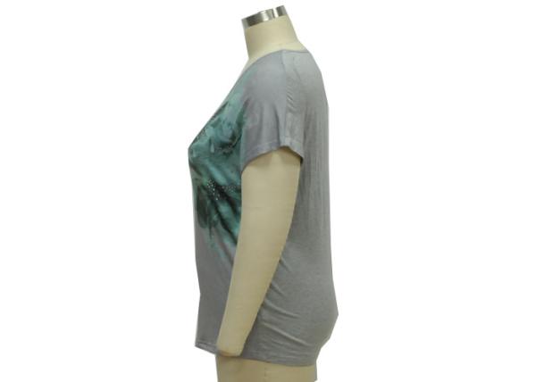 Overlapped SleevesLadies Casual T Shirts / Female T Shirt 40/42/44/46/48 Sizes