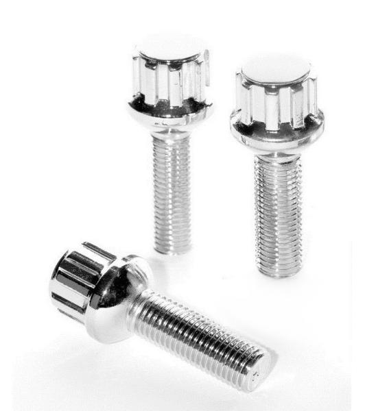 Radius Wheel Lug Bolts 17 / 19 Mm  , Ball Seat Lug Bolts High Tensile Graded Steel