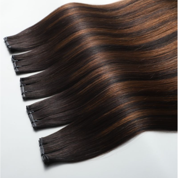 Genius Weft Cuticle Aligned Hair Extensions Double Drawn Straight Remy 100% Human Brazilian Hair Balayage