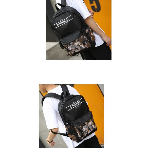 Wholesale Men Casual Backpack School Bag For College Students Canvas Camouflage Youth Backpack