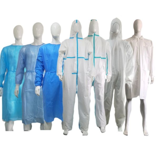 175*140cm Disposable Protective Isolation SMS Nonwoven Coverall with Heat Taped Seam