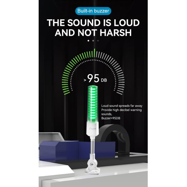 Luz de advertencia de señal tricolor RYG LED de 24 voltios, resistente al agua, alto brillo