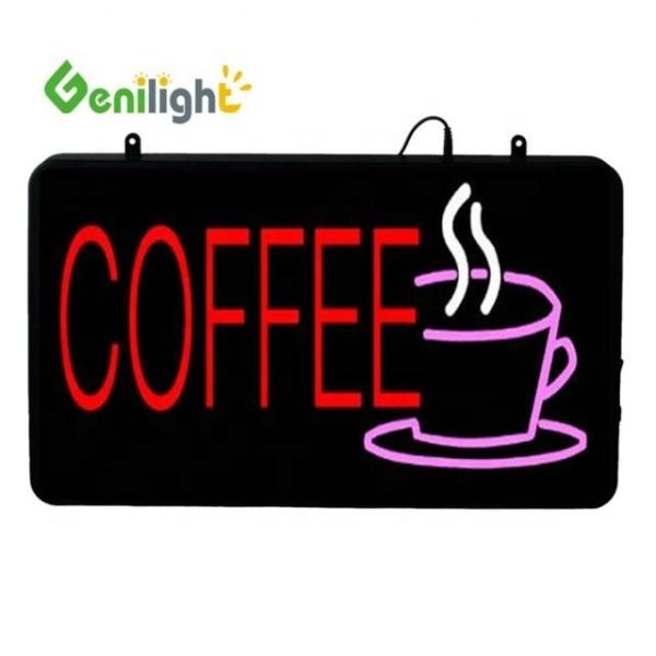 Flashing and Static Illuminated LED Coffee Cup Neon Sign with Customization Options