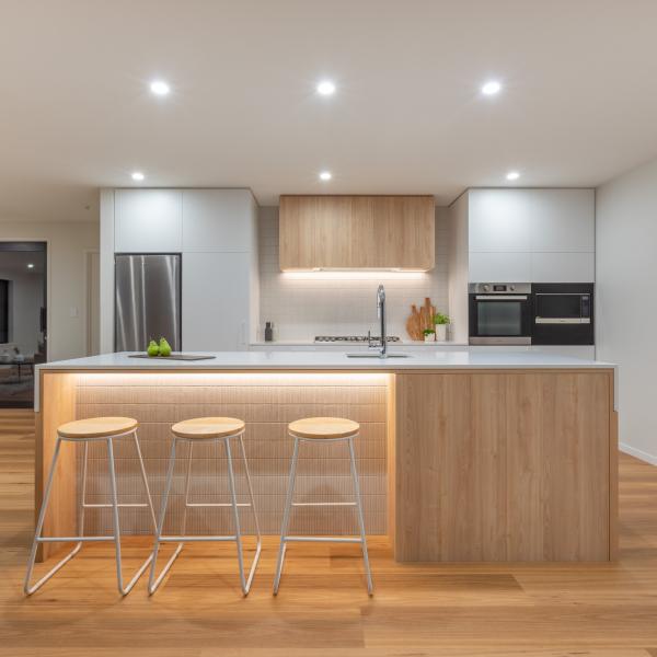 Diy Modular Timber Wood Veneer Kitchen Cabinet White Grain