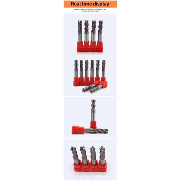 YINGBA CNC Router Bits Solid Carbide HRC 45/55/60/70 Metal Milling Cutter for Steel Iron Copper Aluminum Metal Cutter