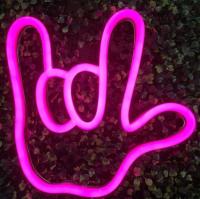 Silica Gel RoHS Cuttable Led Neon Sign Vasten Pink Gesture Led Neon Light