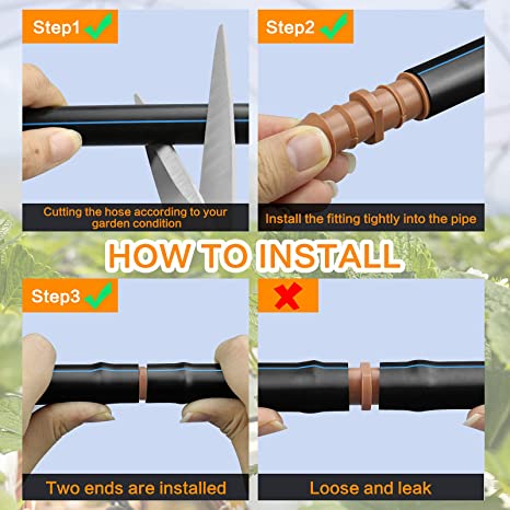 Universal Barbed Coupling Fitting Irrigation Tubing Connectors For 1/2