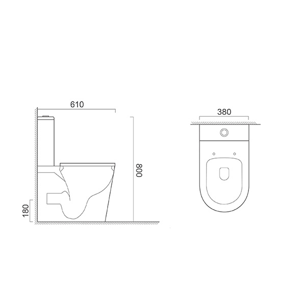 P Trap 2 Piece Toilet Bowl White Toilets For Small Bathrooms