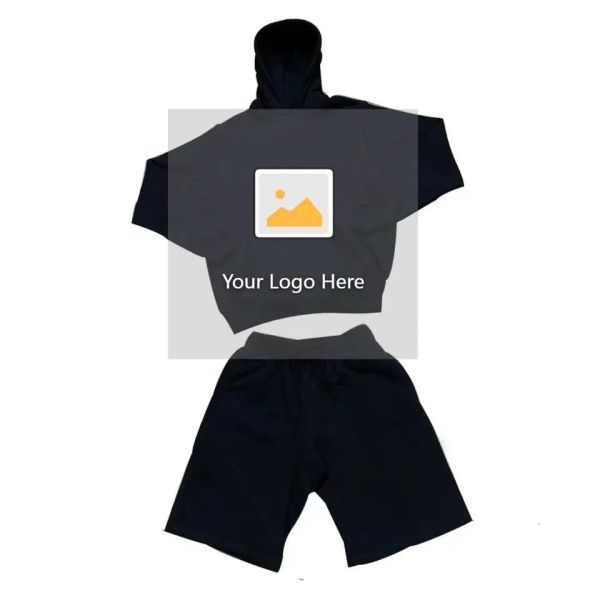                  Custom Logo Sportswear Men Tracksuit Private Label Sweat Track Suit Set Shorts Pants Summer Men T Shirt and Short Set for Men             