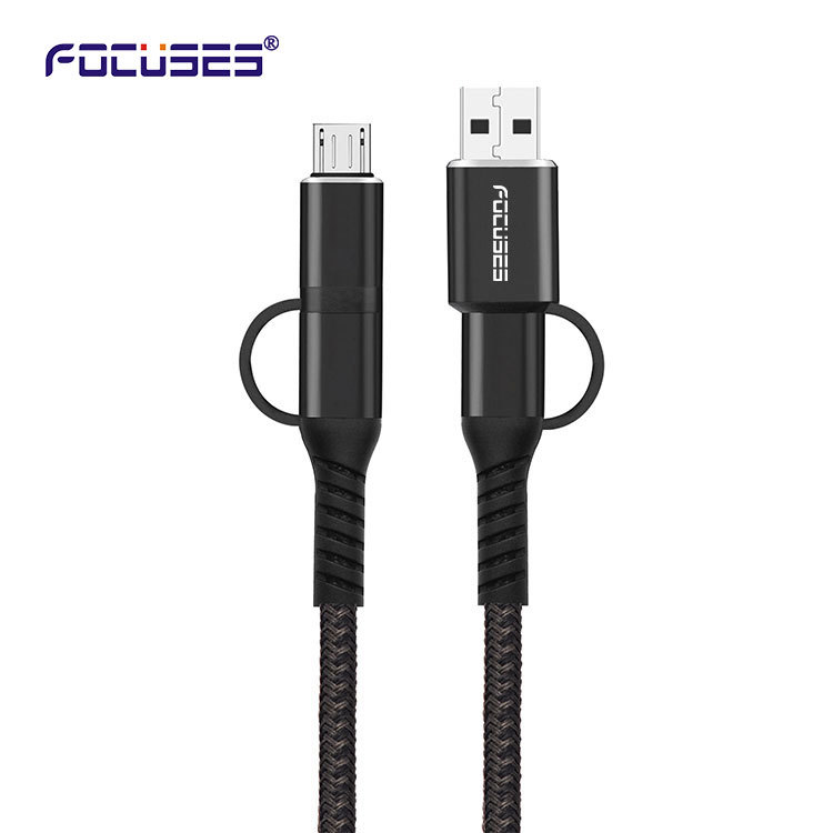 PD 60W Nylon Braided Lightning Cable Fast Charging 4 In One USB Cable