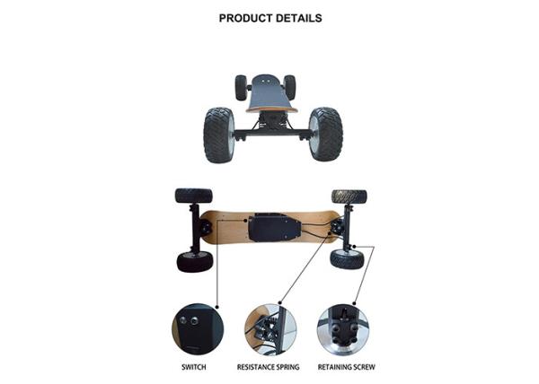 4 Wheel 1000W Carbon Fiber Electric Skateboardreomote Control 30Km Max Mileage